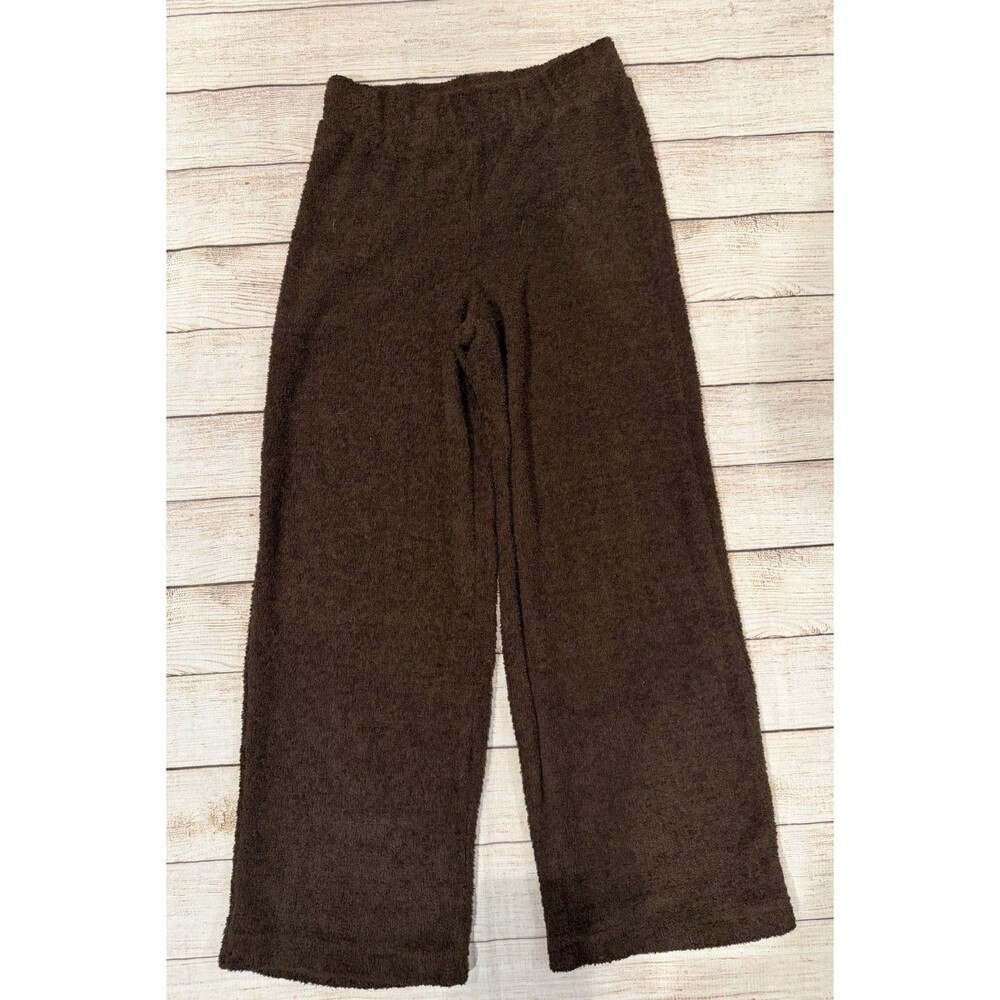 Gap Body brown fleece teddy-style lounge Wide Leg pants Size XS